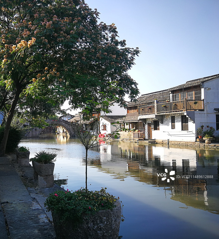 绍兴安昌古镇 江南水乡临河民居图片素材