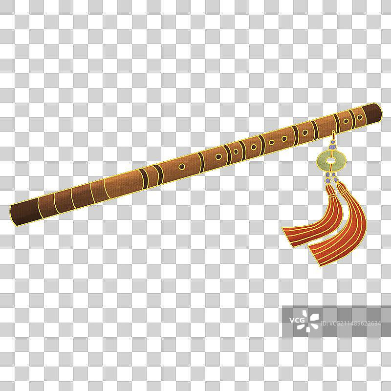 中国风描边中式长笛子图片素材