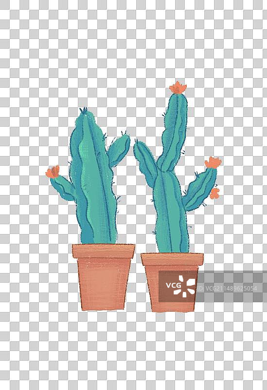 手绘盆栽植物素材，绿化植物，花瓶插花图片素材