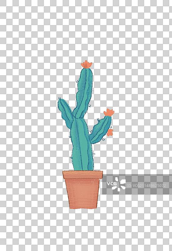 手绘盆栽植物素材，绿化植物，花瓶插花图片素材