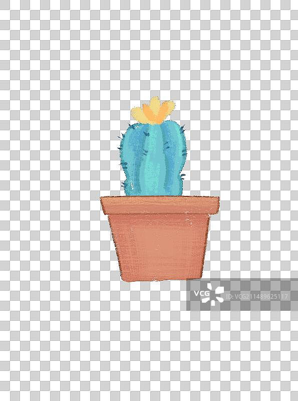 手绘盆栽植物素材，绿化植物，花瓶插花图片素材