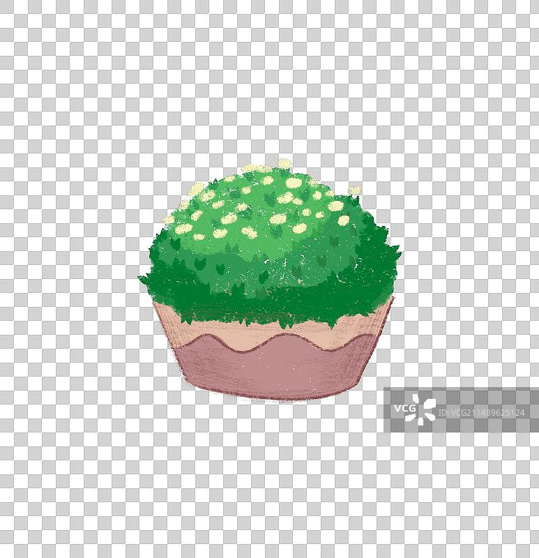 手绘盆栽植物素材，绿化植物，花瓶插花图片素材