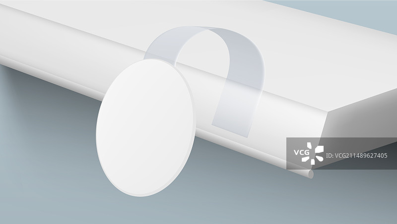 白色透明圆形超市货架摇摆标签图片素材