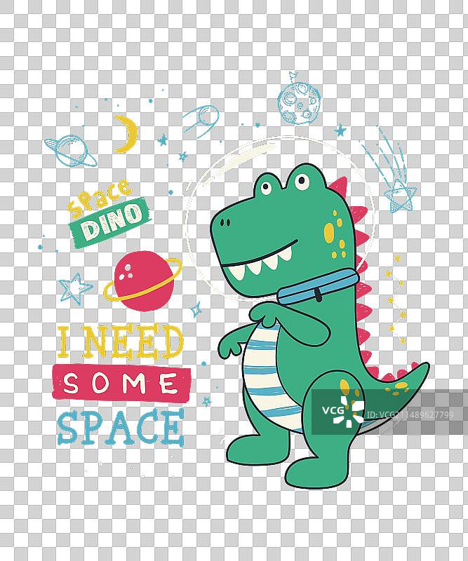 太空服绿色恐龙图片素材