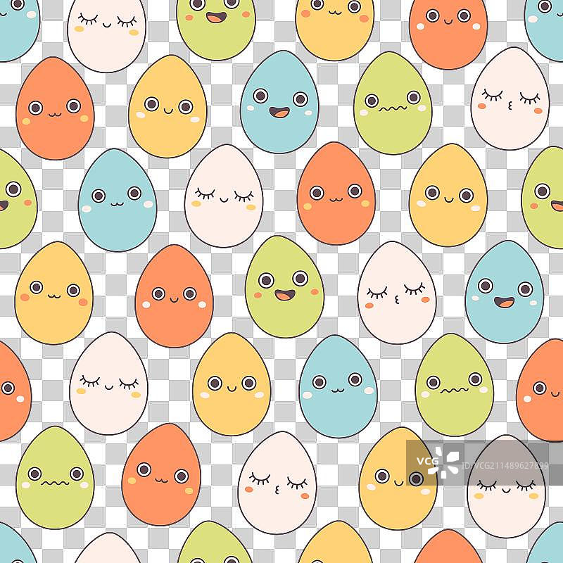 时尚复古卡通复活节无缝图案图片素材