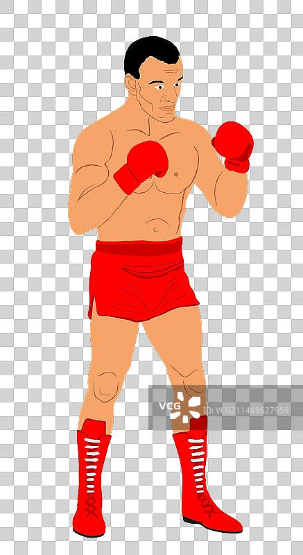 白色背景上的拳击手图片素材