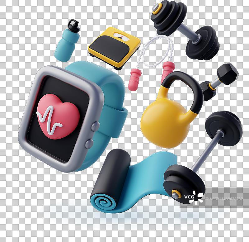 3D健身器材运动工具图片素材
