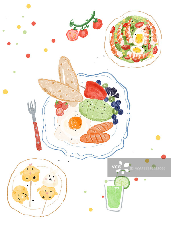 美食插画图片素材