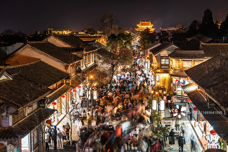 云南大理古城夜景图片素材
