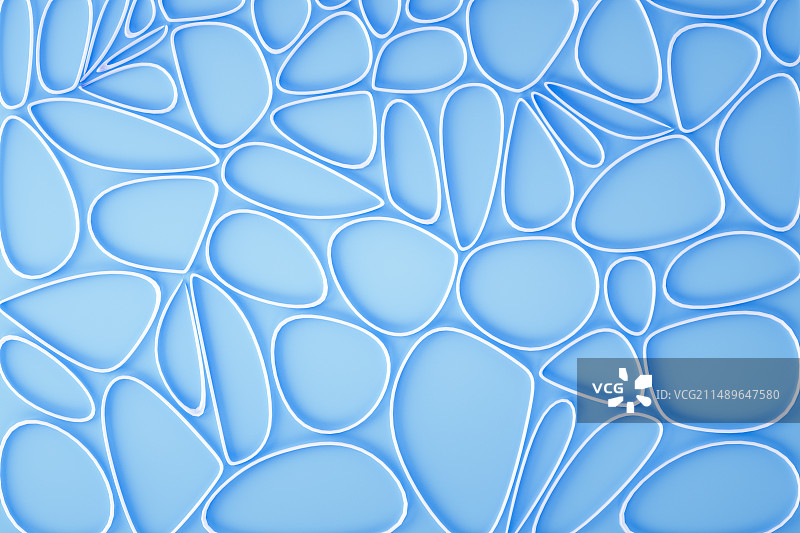 不规则蓝色抽象形状紧密排列特写图片素材