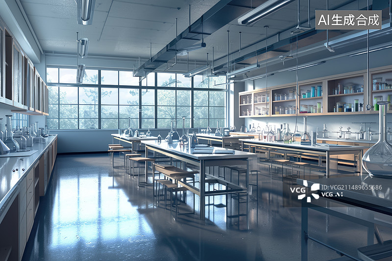 【AI数字艺术】未来科技感生物实验室图片素材