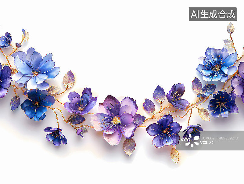 【AI数字艺术】美丽的半圆花环图片素材