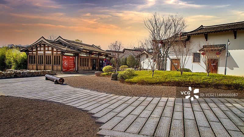 夕照新店古城遗址图片素材