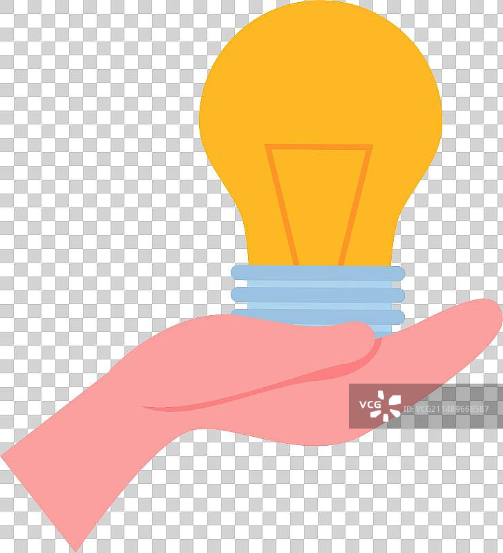 手捧灯泡插画图片素材