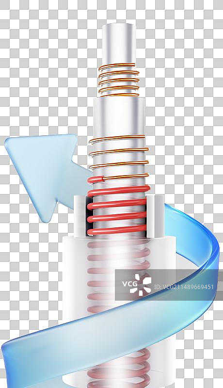 3D渲染箭头加热管子电热毯安全线三维电商图片素材