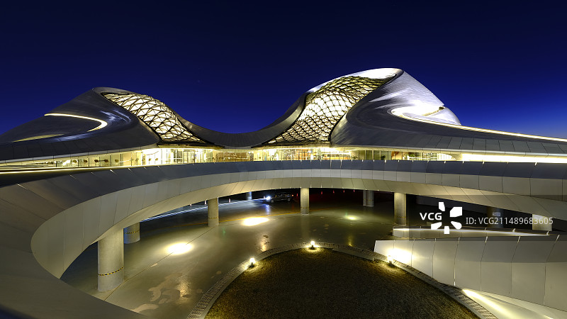 哈尔滨大剧院夜景图片素材