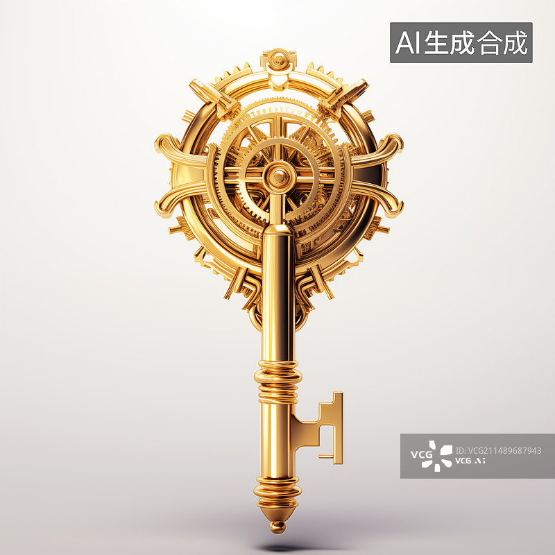 【AI数字艺术】一把金钥匙插画素材图片素材
