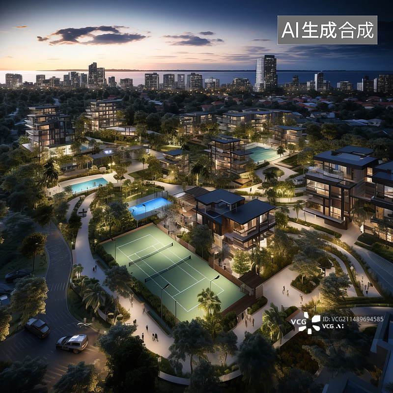 【AI数字艺术】3d建模学校操场运动场足球场素材图片素材