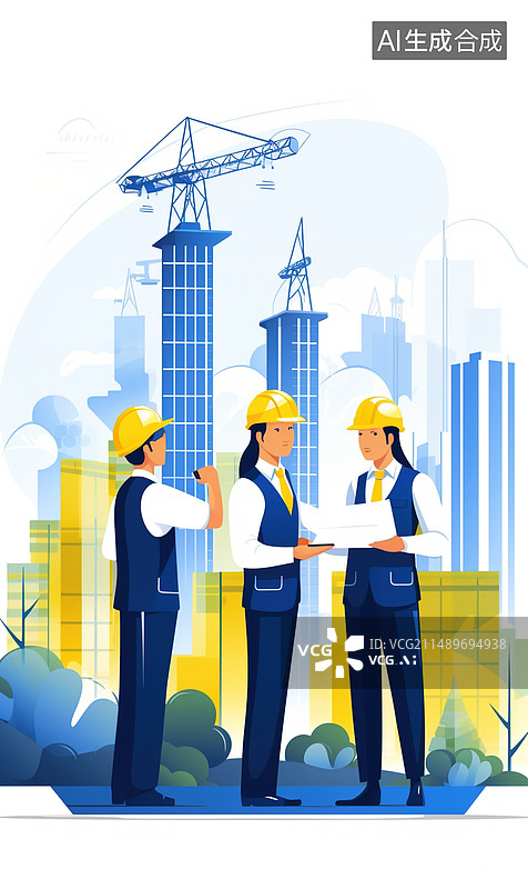 【AI数字艺术】AI生成的插图建筑工程师图片素材