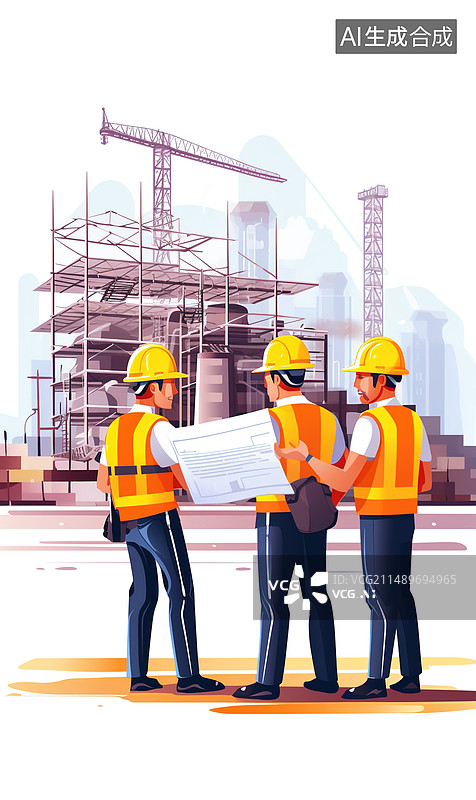 【AI数字艺术】AI生成的插图建筑工程师图片素材