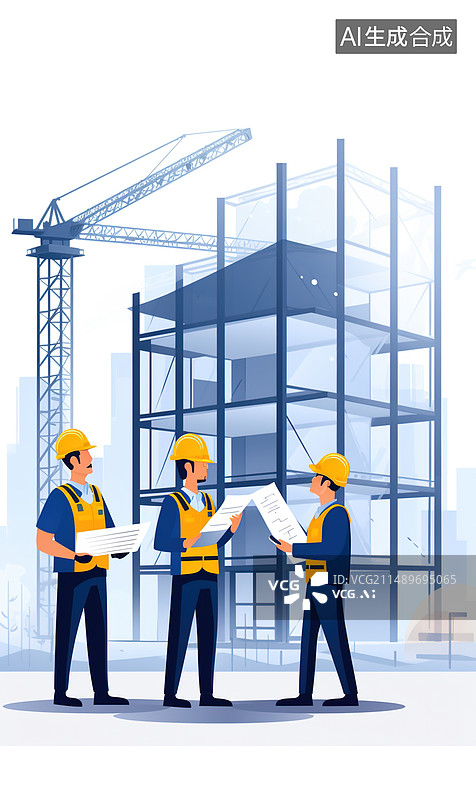 【AI数字艺术】AI生成的插图建筑工程师图片素材