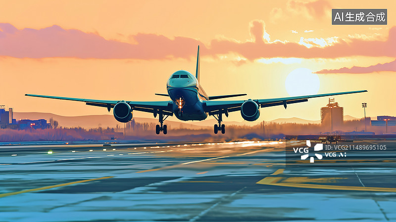 【AI数字艺术】AI生成的插图机场飞机图片素材