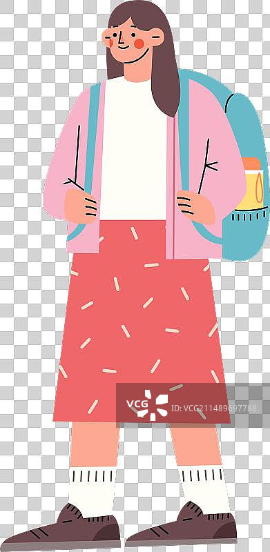 卡通可爱出游旅游露营登山爱好者人物插画图片素材