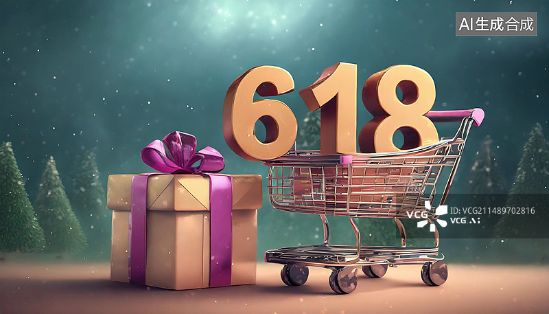 【AI数字艺术】618电商，618，电商，促销，市场营销，购物，购物节图片素材
