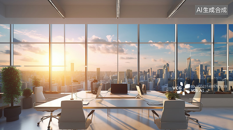 【AI数字艺术】AI生成的插图办公室环境图片素材