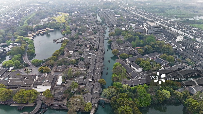 乌镇航拍图片素材