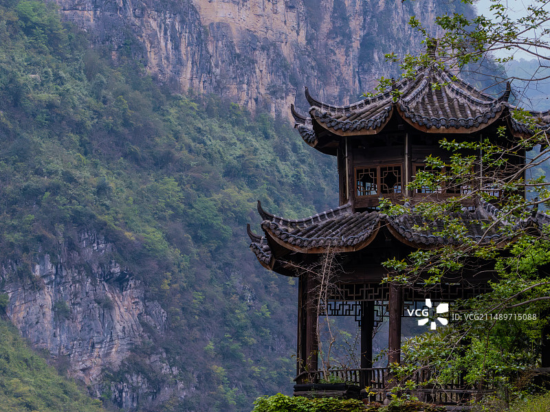 乌江画廊龚滩古镇建筑图片素材