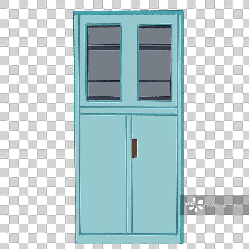 蓝色的门扁平插画图片素材