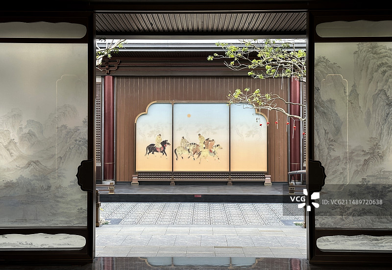 中式古典风格的庭院图片素材