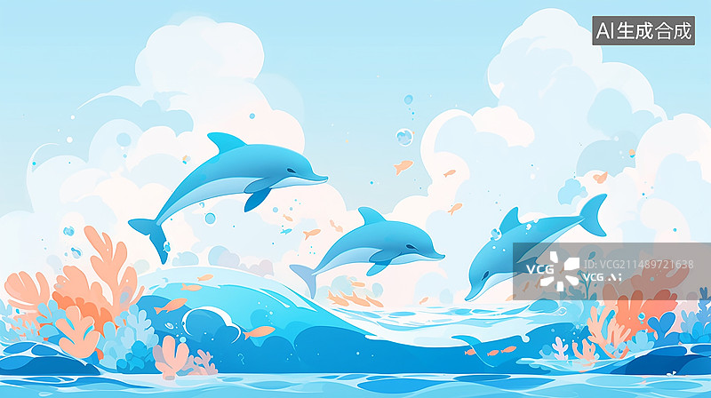 【AI数字艺术】海洋保护插画图片素材