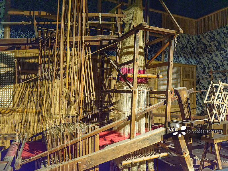 四川博物院的蜀 锦 机图片素材