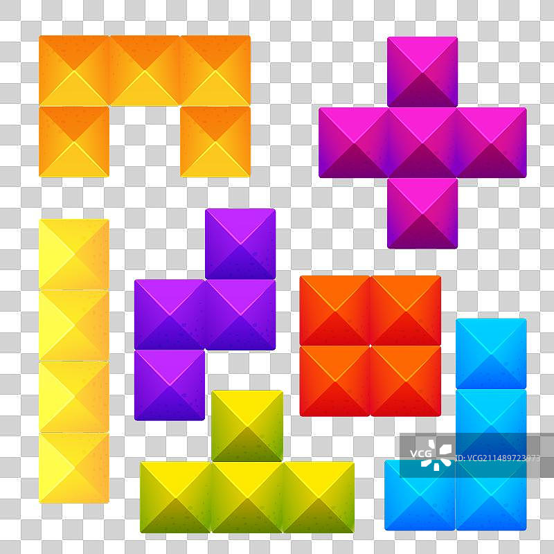 彩色积木经典逻辑游戏图片素材