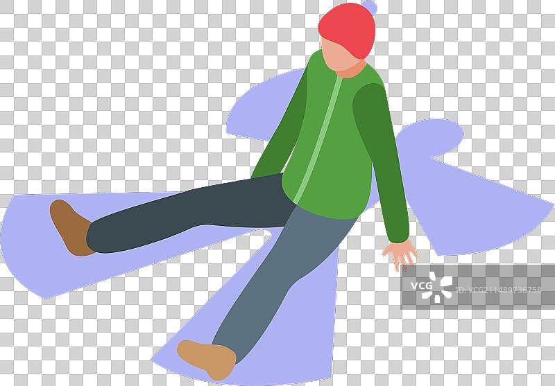 雪天使等距冷冻图标图片素材