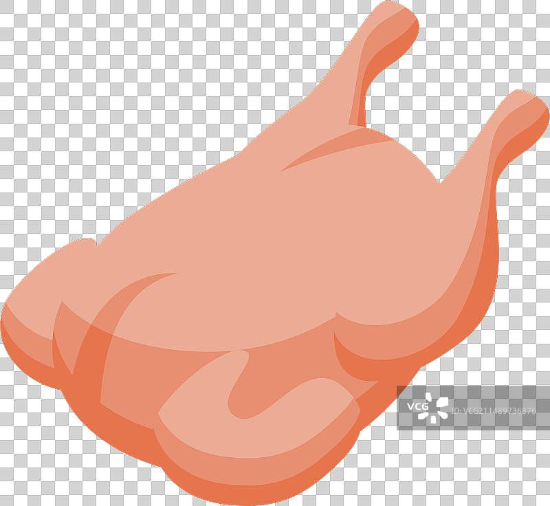 2.5D风格生鸡肉图标图片素材