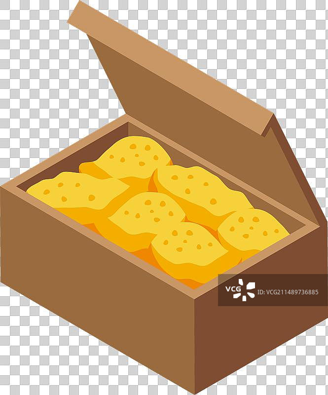 炸鸡翅盒装图标2.5D图片素材