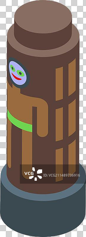 木制动物图腾2.5D印第安风格图标图片素材