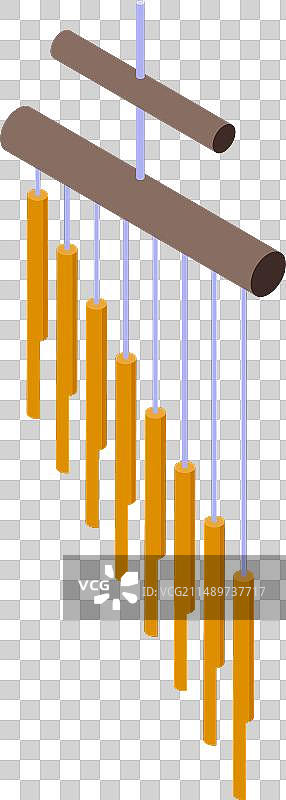 室内风铃2.5D图标图片素材