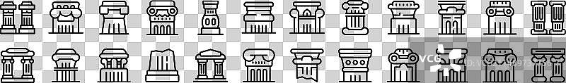 希腊石柱图标合集（古代轮廓）图片素材