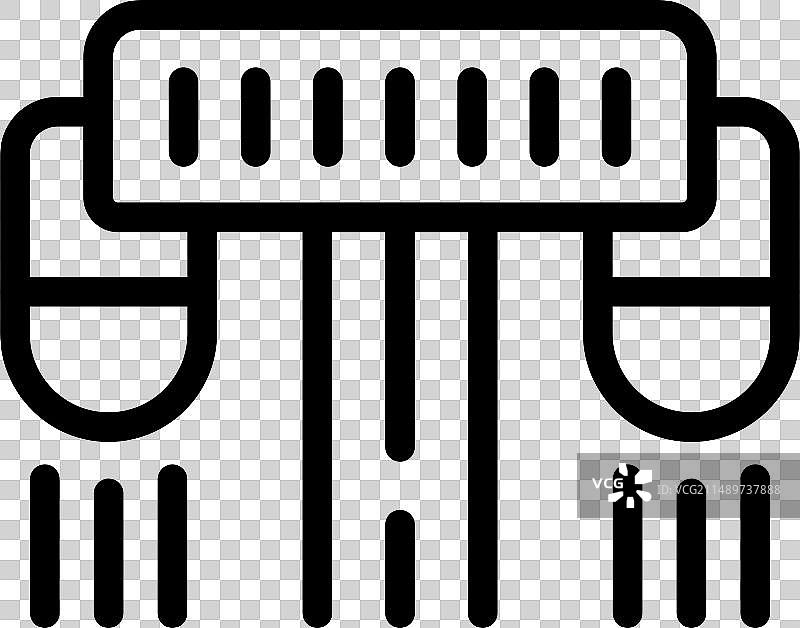 滑水板图标轮廓水上运动图片素材