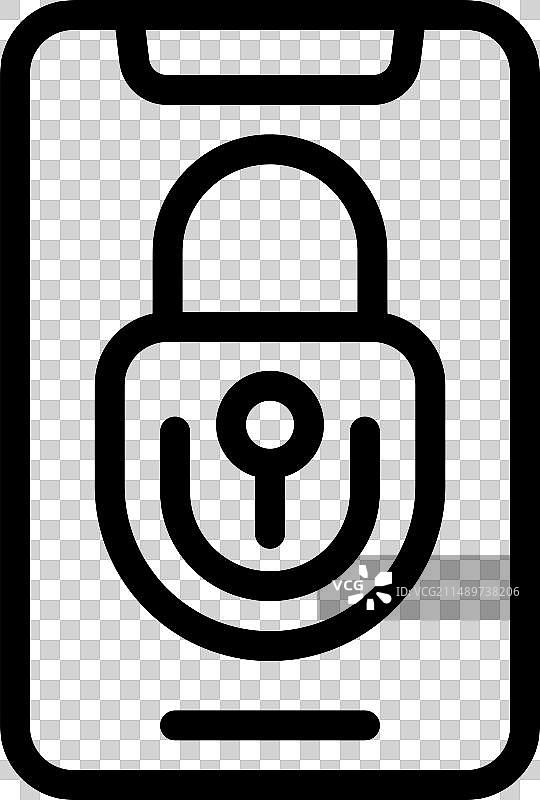 安全手机玻璃图标轮廓图片素材