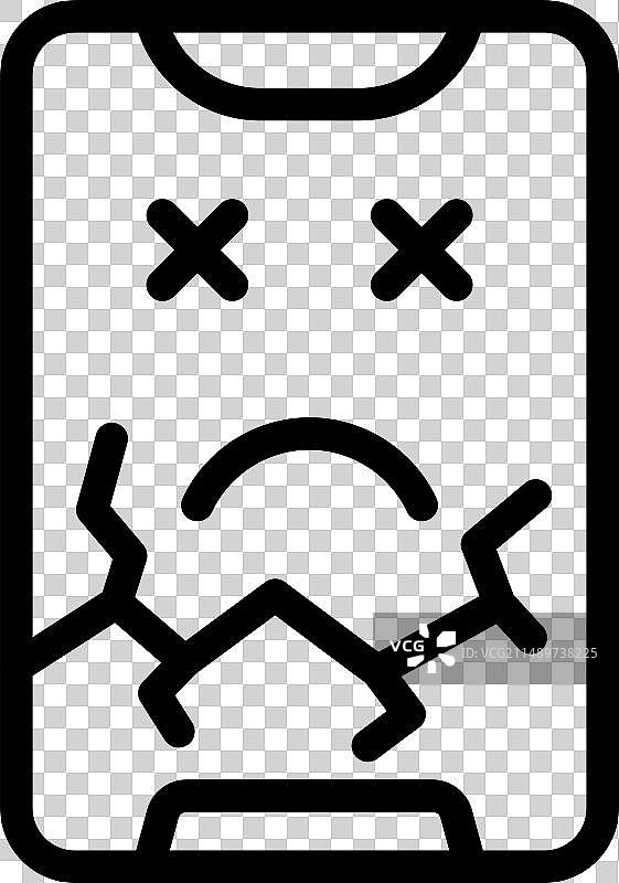 损坏的手机屏幕图标轮廓图片素材