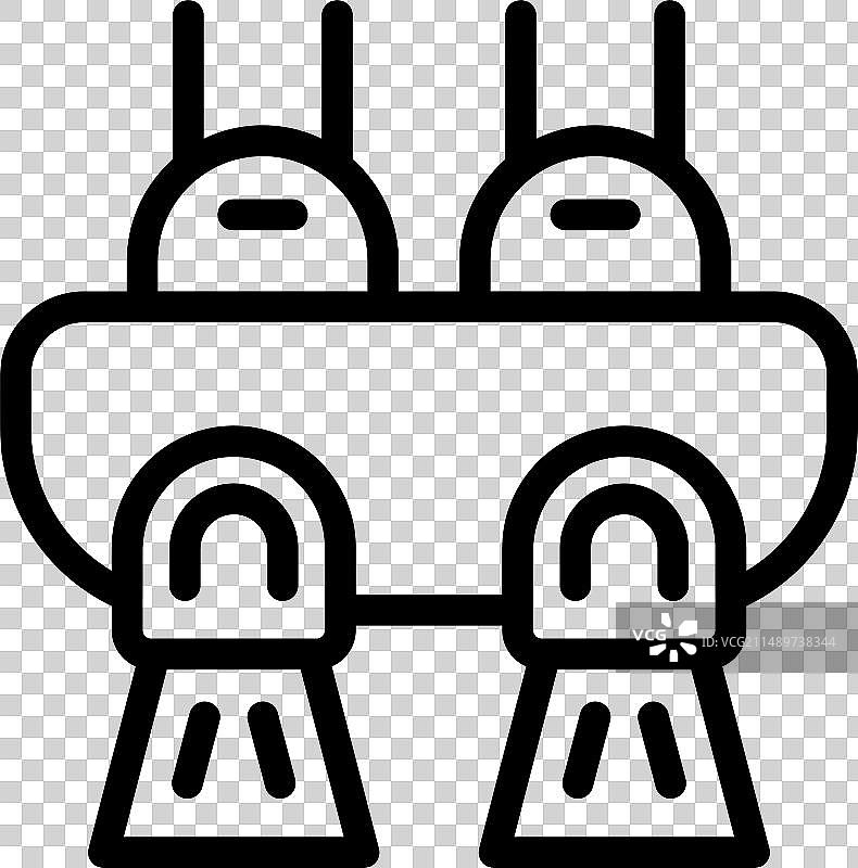 喷气式冲浪板图标描边图片素材