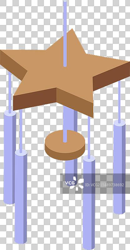 实用家居风铃图标2.5D图图片素材