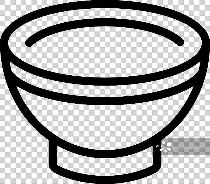 陶瓷汤碗轮廓图标图片素材