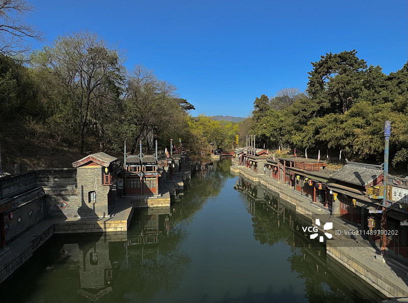 春天的颐和园苏州街图片素材