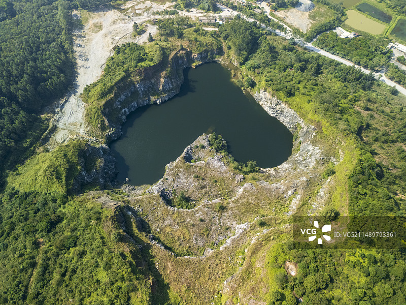 阳江市心心湖航拍视角图片素材
